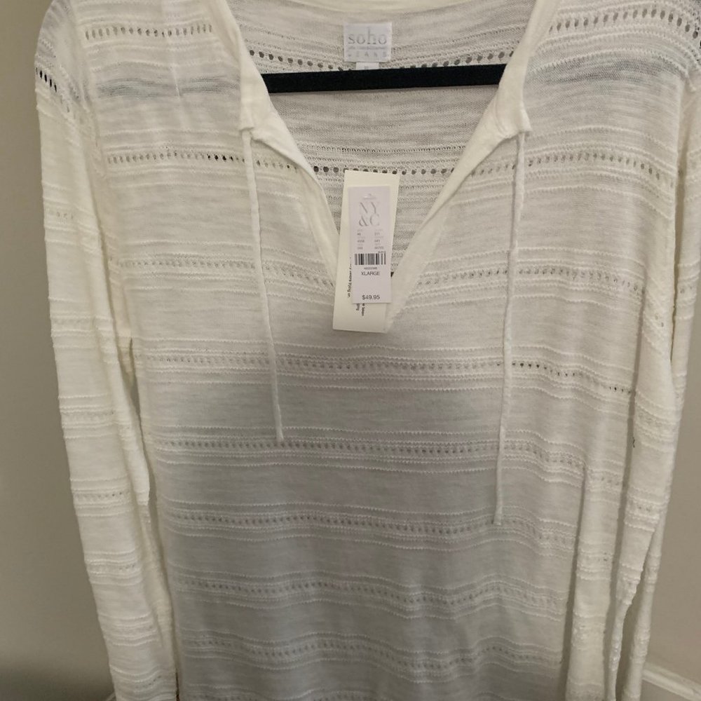 new York and company  long sleeve white shirt